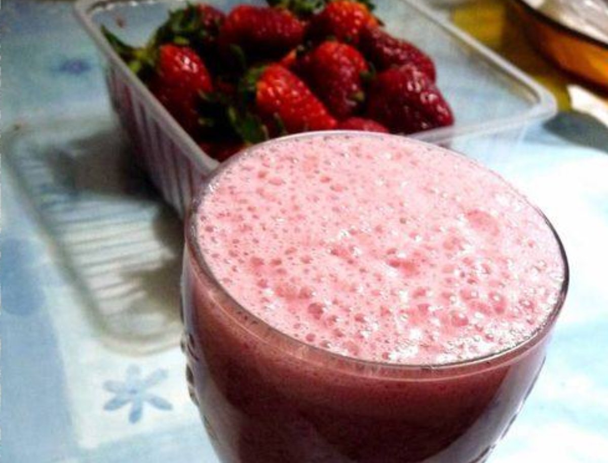 Batido de fresas con avena