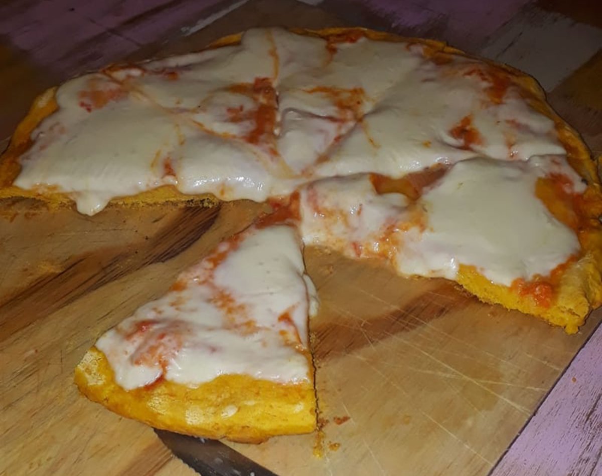 Pizza de zapallo y maicena!! Ninguna diferencia con la común de harina!!!