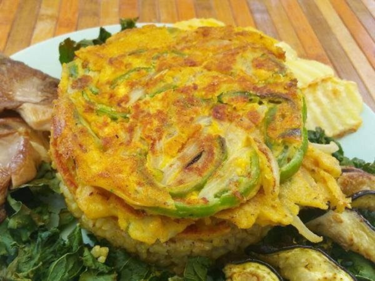 Tortilla francesa vegana de harina de garbanzo