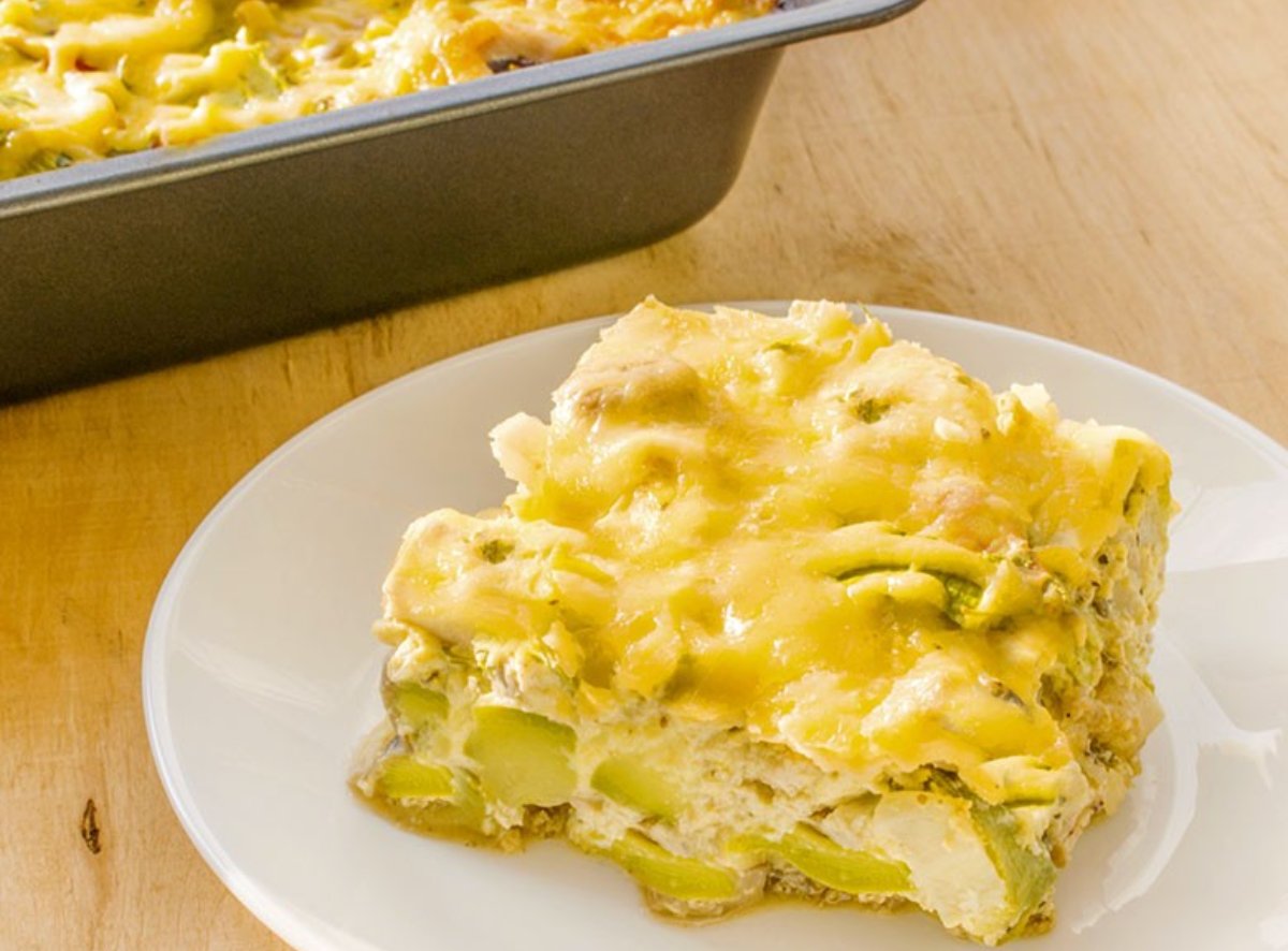 PASTEL DE CALABACÍN, PUERRO Y CEBOLLINO