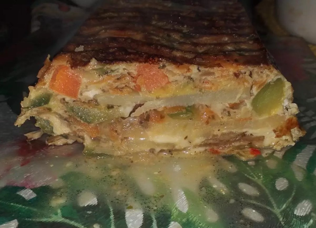 Budín de Verduras con papas y Queso cremoso