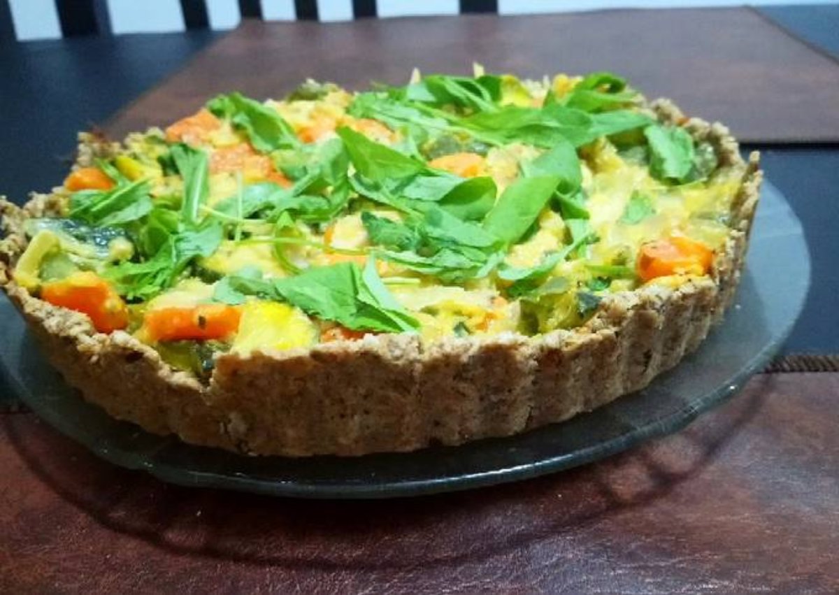 Tarta de verduras integral con avena