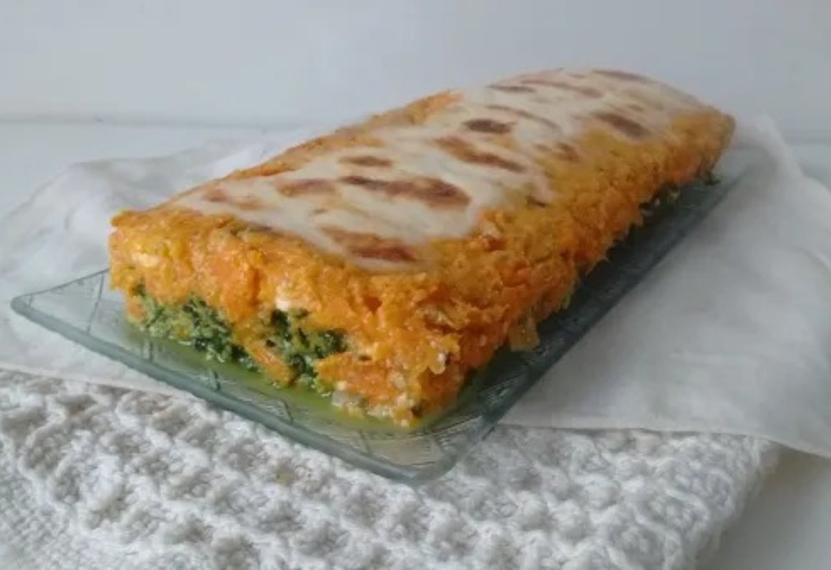 Budín de calabaza y espinaca: