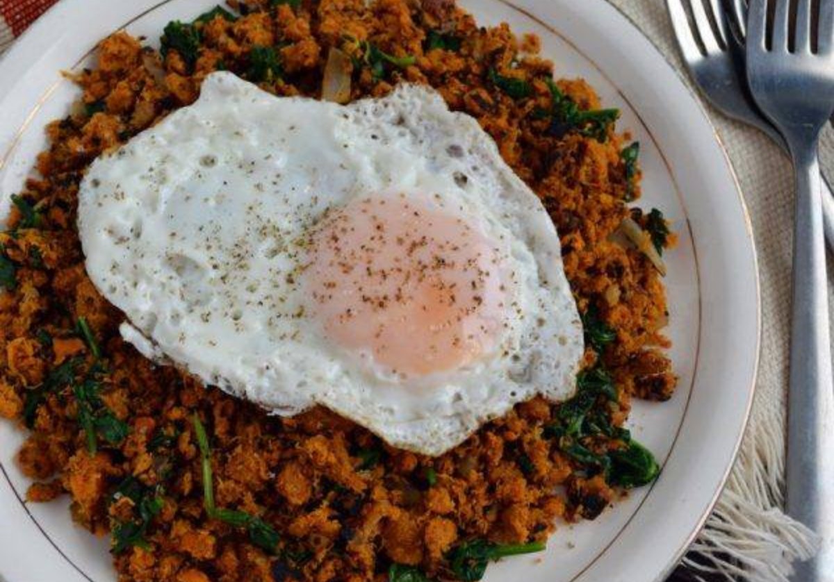 HASHBROWN DE CAMOTE (BATATA) Y ESPINACA