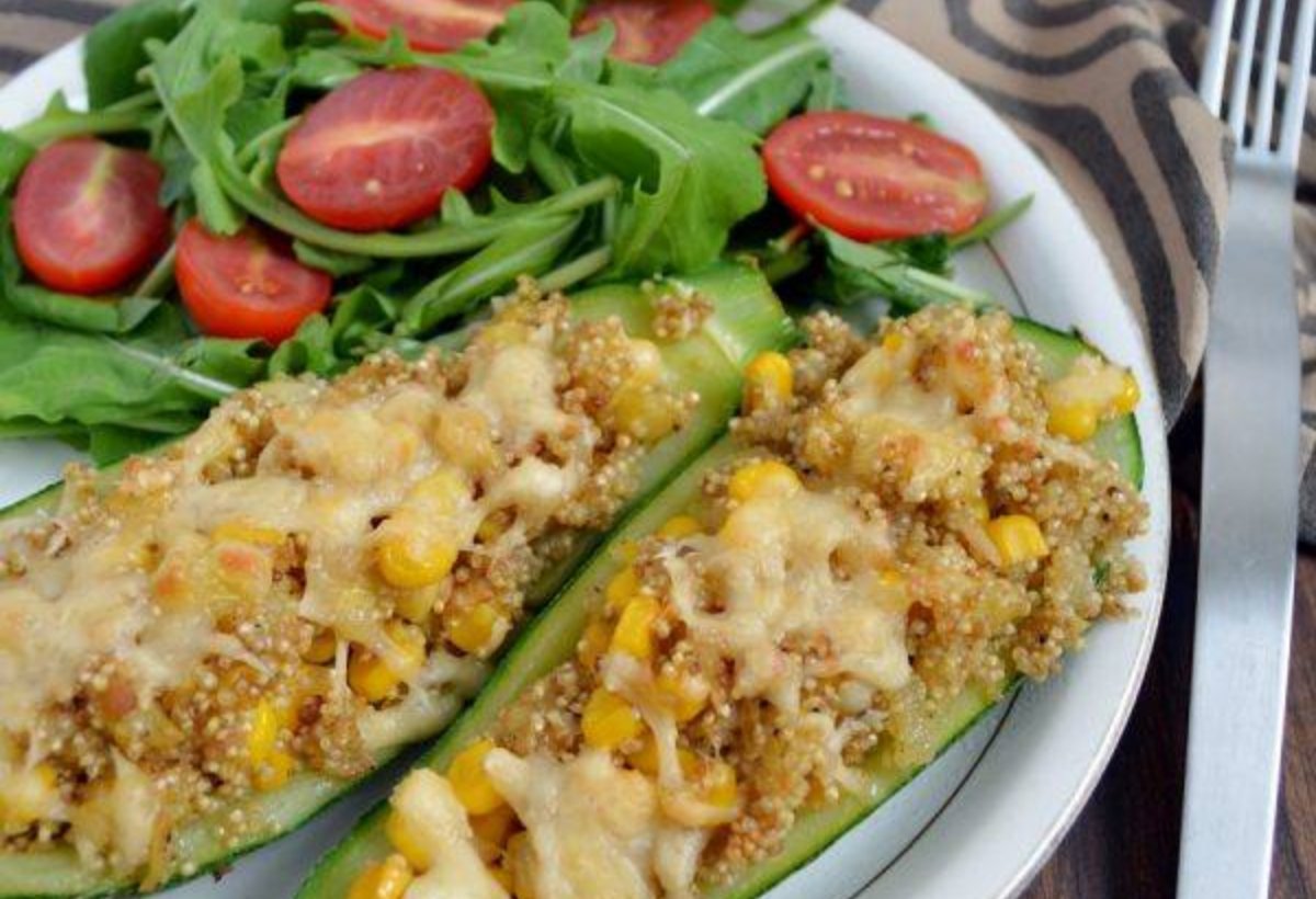 CALABACITAS RELLENAS DE QUINOA Y ELOTE.