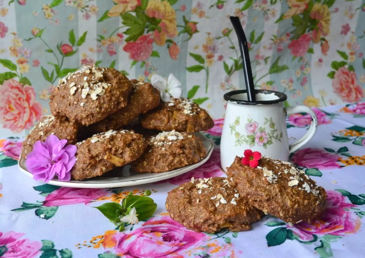 Galletas de avena,manzana y azúcar negra