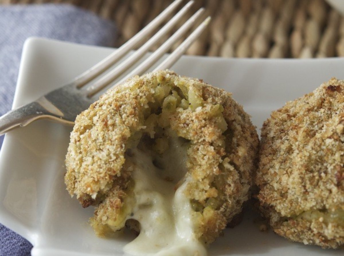 BOLAS DE ARROZ VERDE AL HORNO.