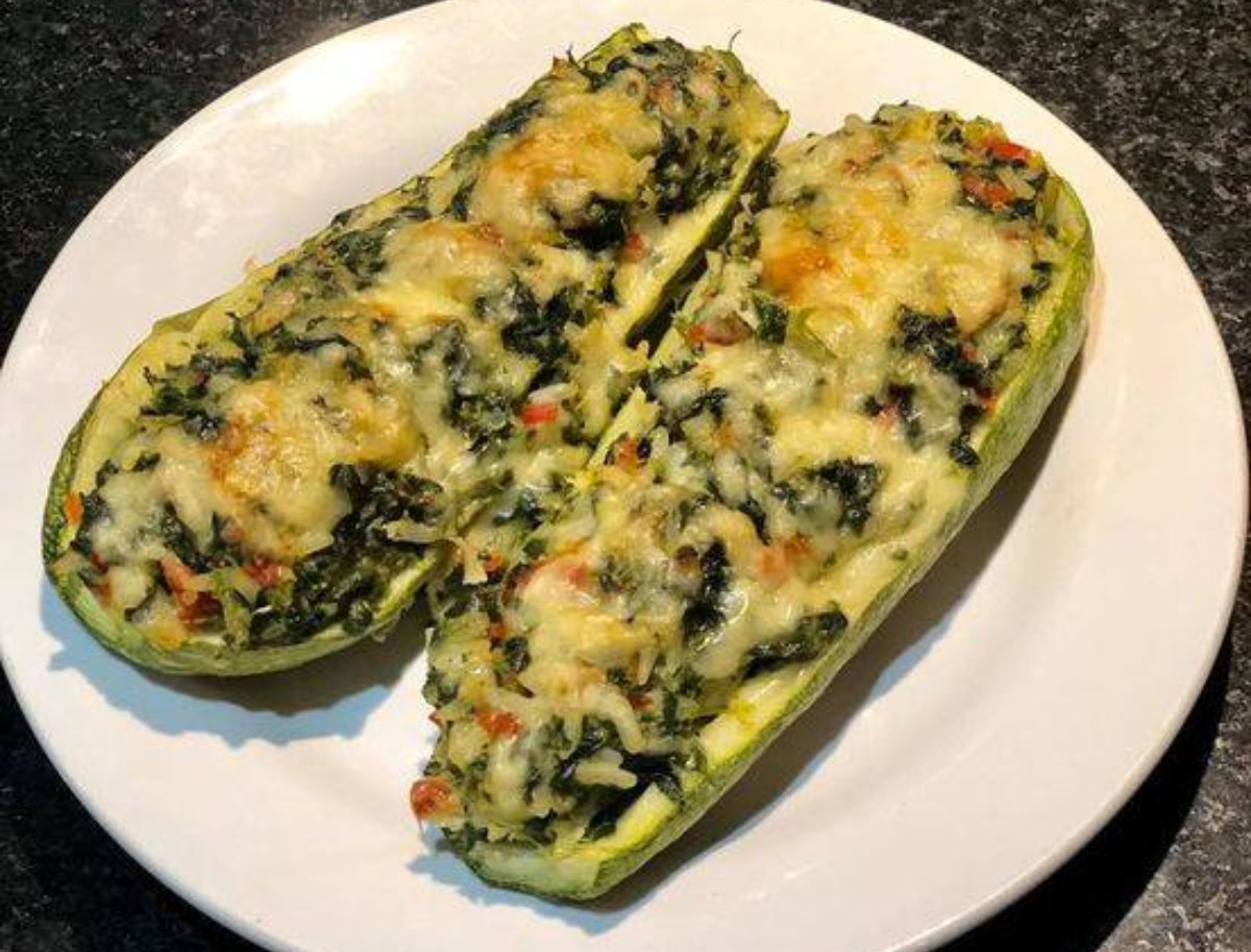 ZUCCHINIS RELLENOS DE ESPINACA Y ARROZ 
