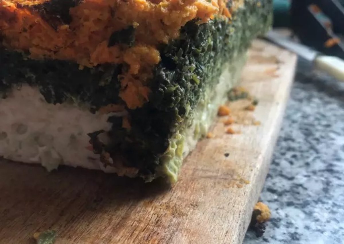 Budín tricolor sin harina