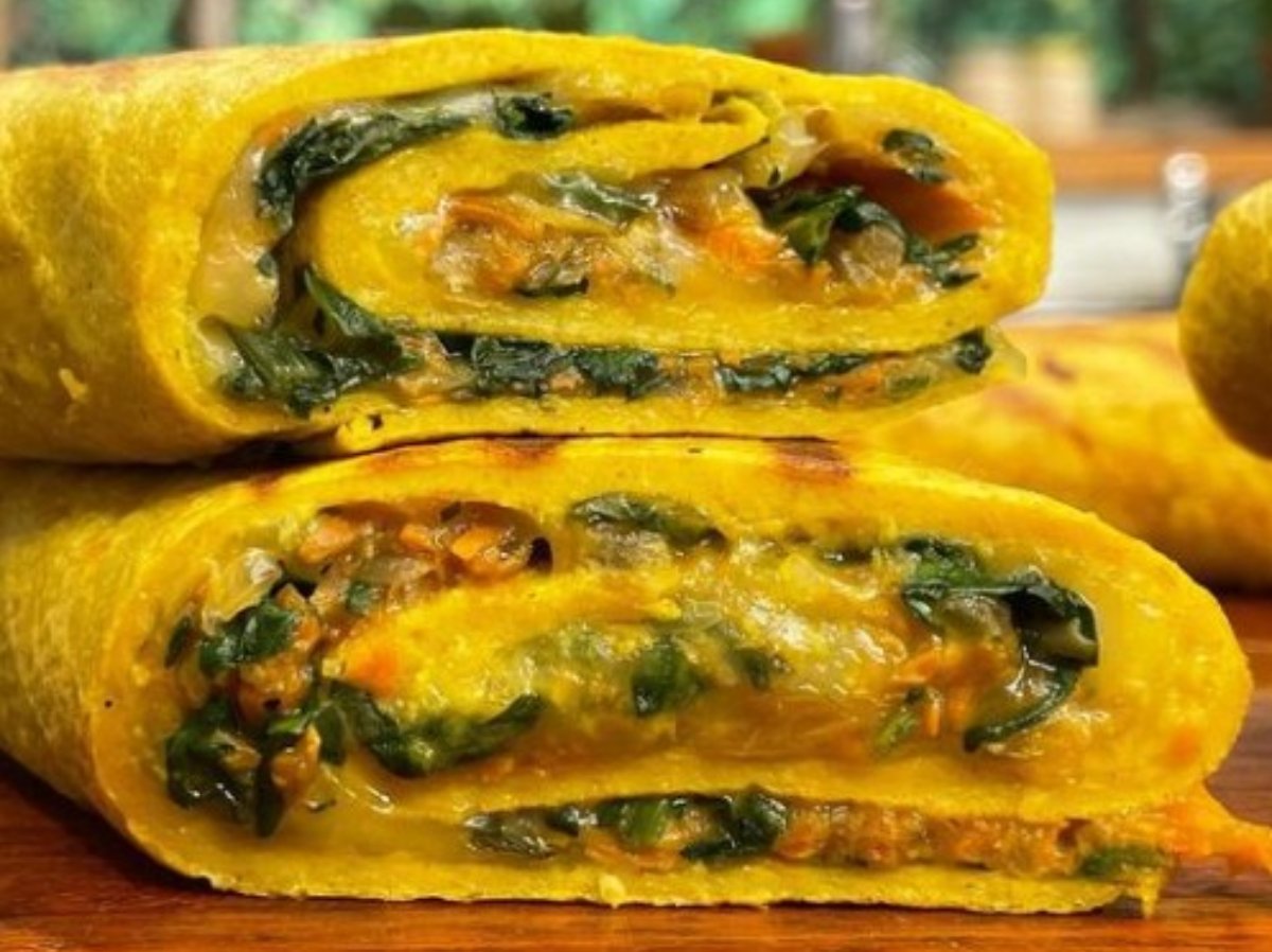 Pionono de avena y espinaca SIN PRENDER EL HORNO!!