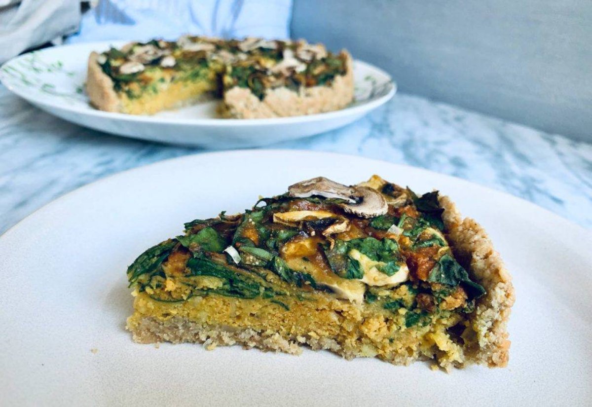 QUICHE VEGANA: SIN GLUTEN Y SIN LACTOSA