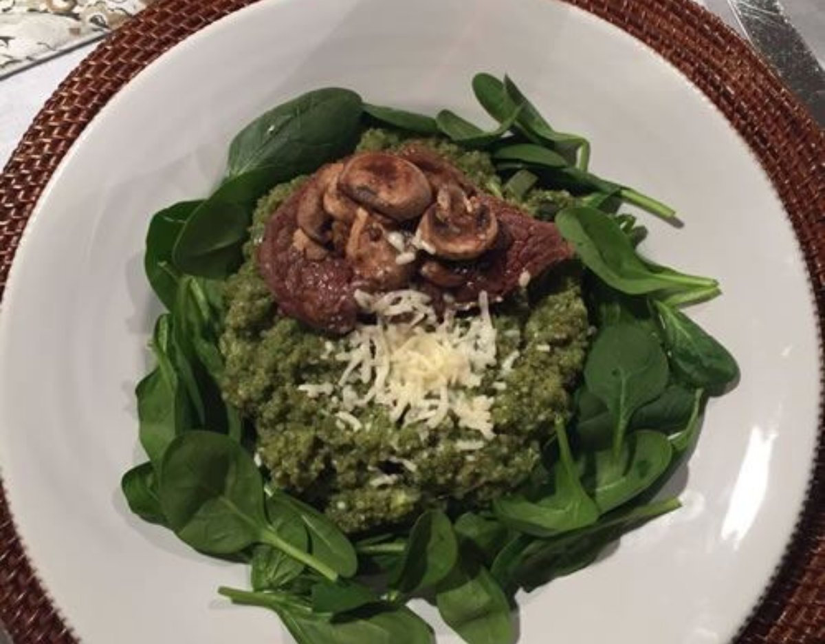 Risotto de quinoa y espinaca