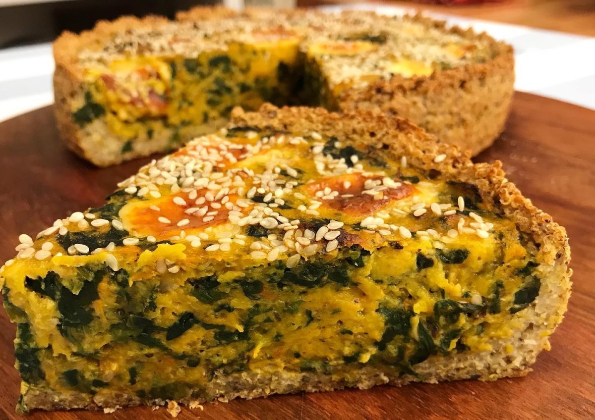TARTA DE VEGETALES CON MASA DE QUINOA
