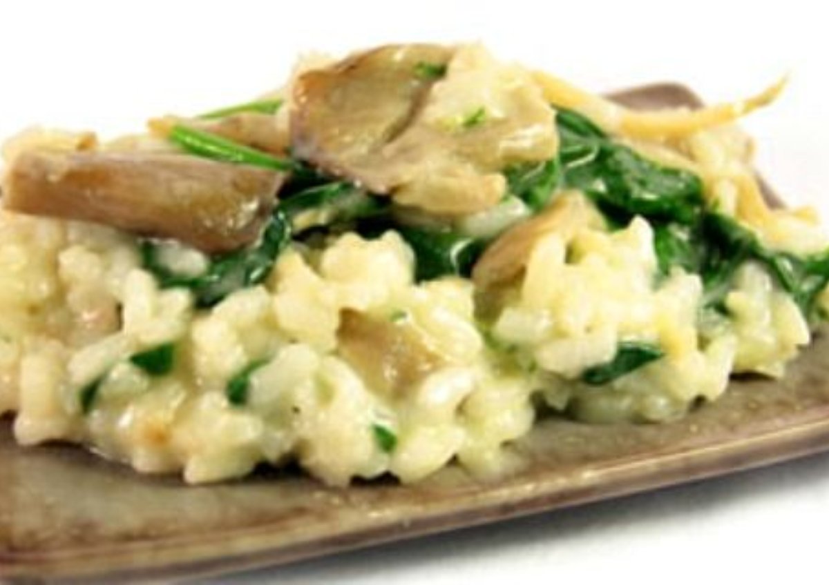 Arroz con Espinacas y Champiñones