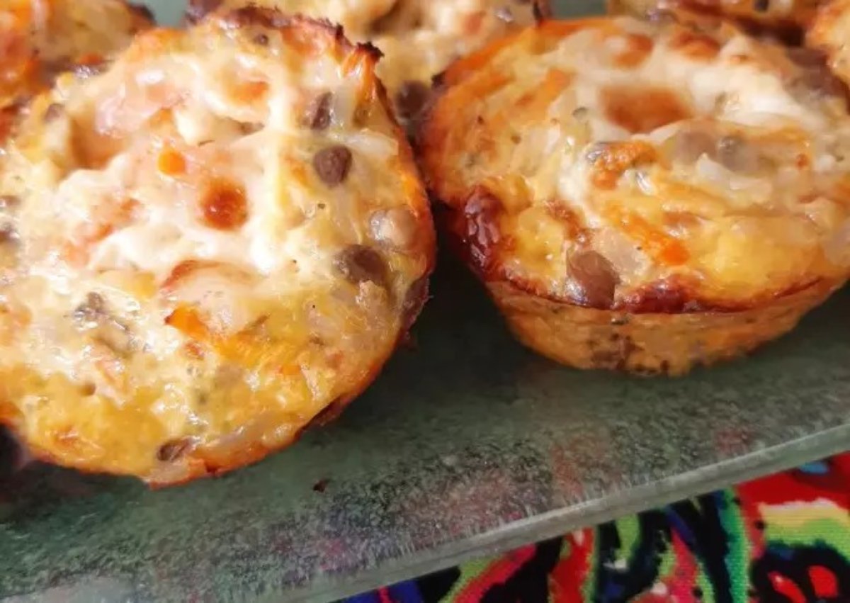 Muffins de arroz yamaní integral, zanahoria, brócoli y lentejas