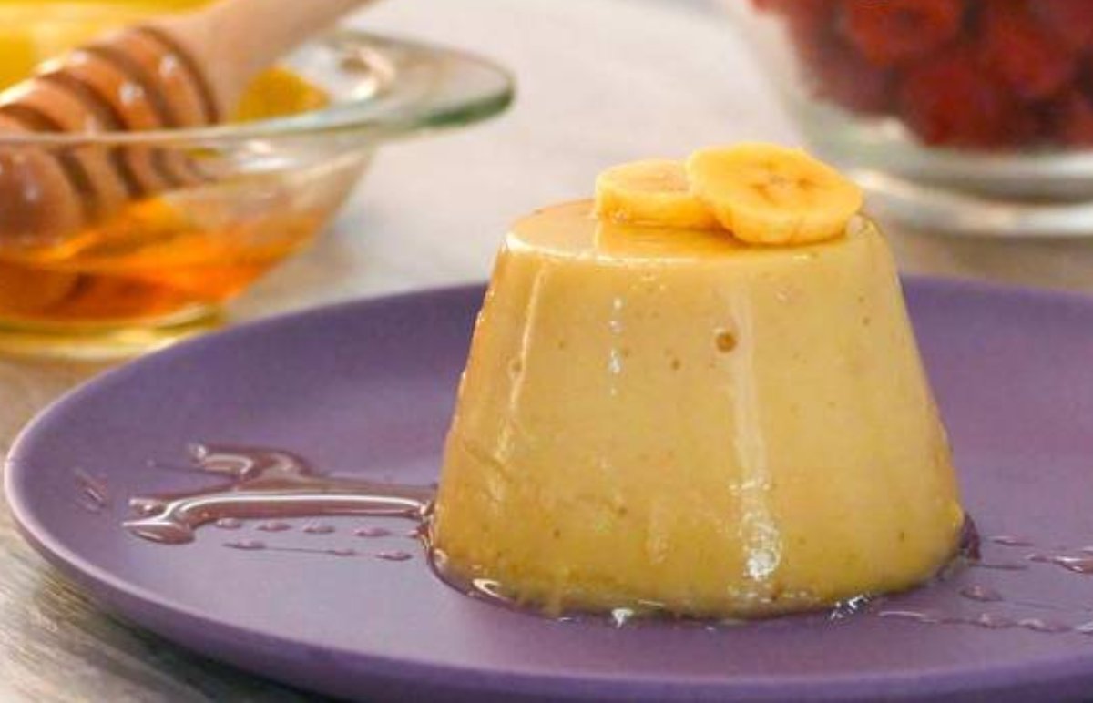 Flan de plátano sin horno