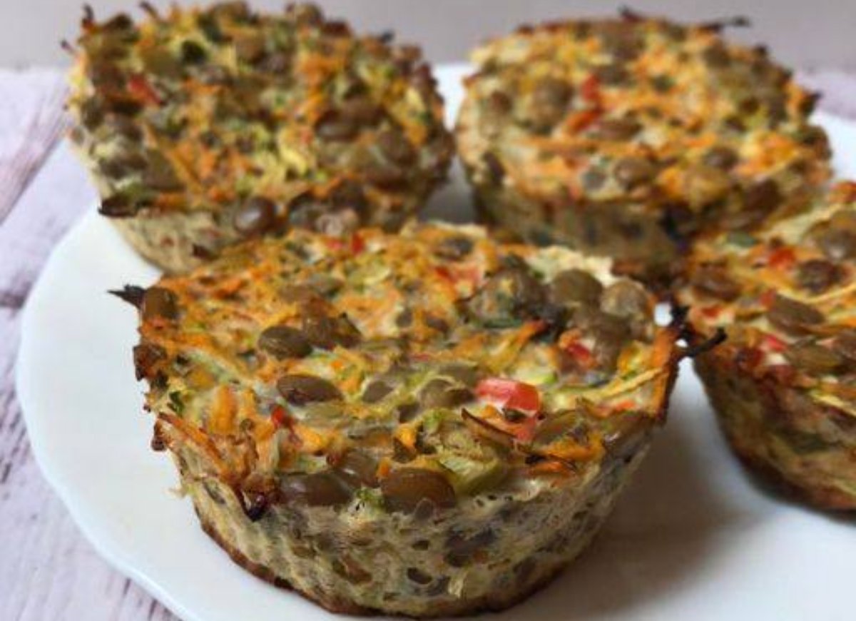 Muffins de verduras con lentejas