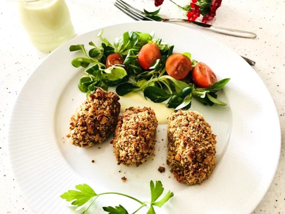 Croquetas de batata y espinacas.