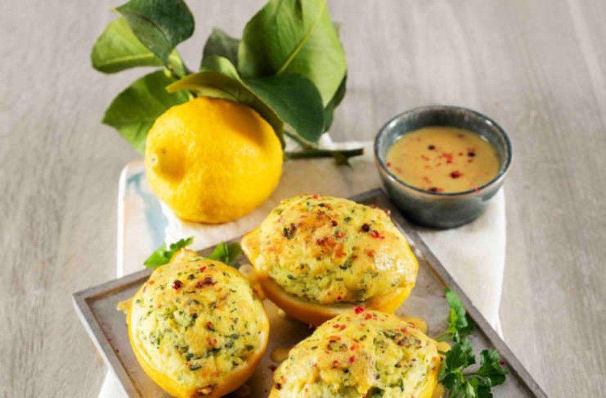 Limones rellenos de ricota al horno