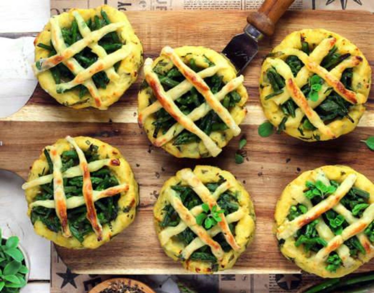 Tartaletas de patata rellenas de verduras Para tartas