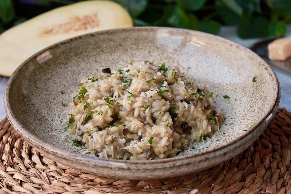 Risotto de berenjena vegetariano