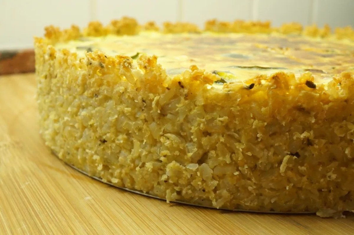 TARTA DE ZAPALLITOS CON MASA DE ARROZ