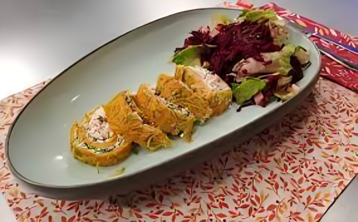Arrollado sin harina y ensalada clean