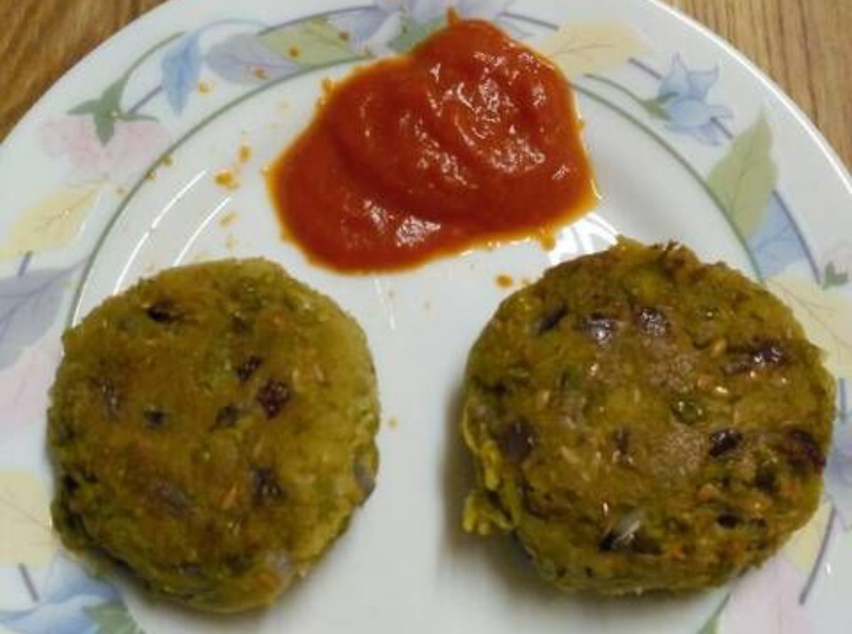 Hamburguesa de guisantes y avena