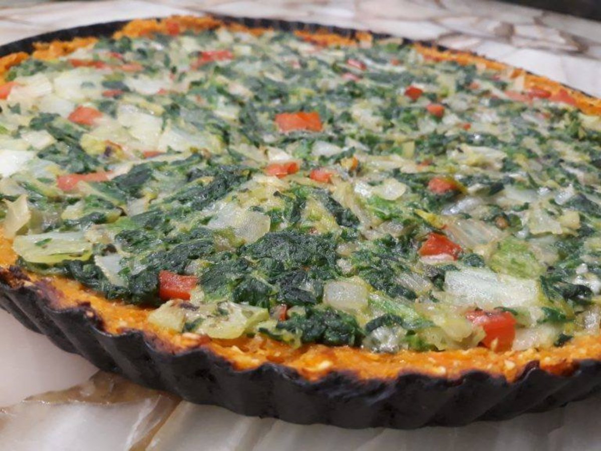 Tarta de akusai con ‘masa’ de calabaza y quinoa