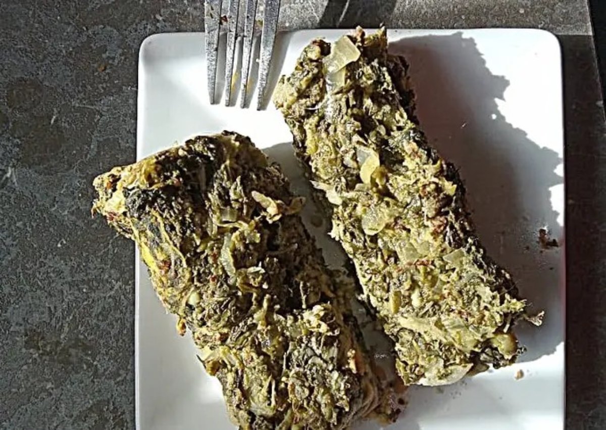 Budín sencillo de acelgas y champignones