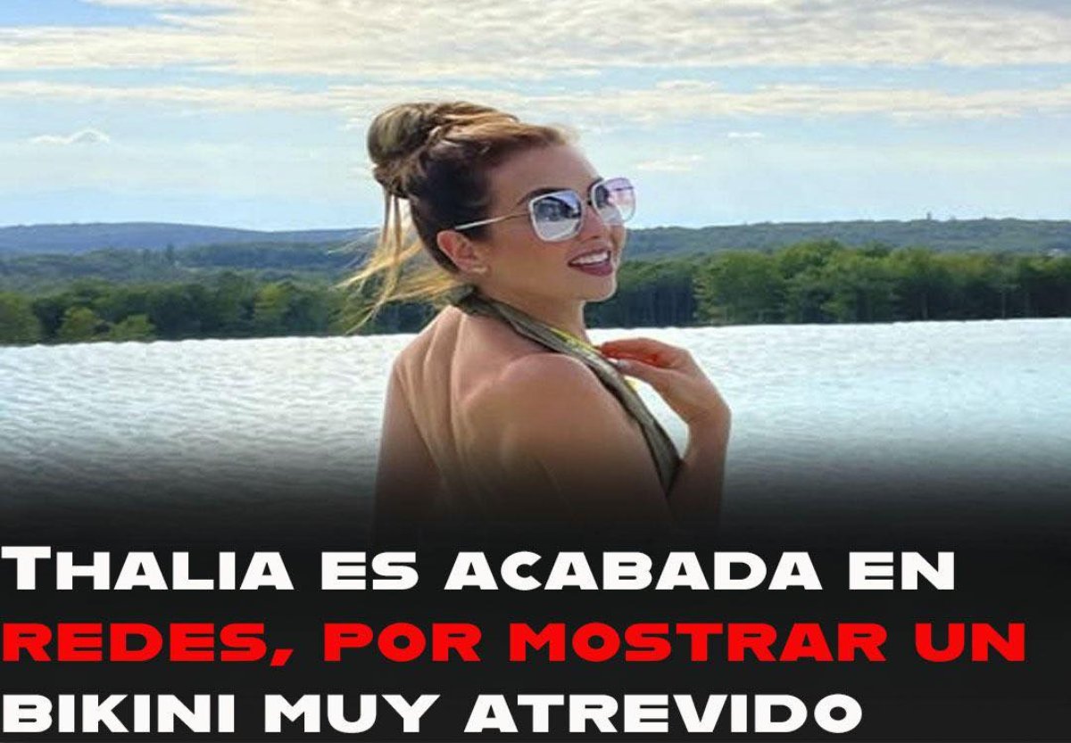 Thalía deslumbra en bikini, pero un detalle en sus fotos desata polémica en redes