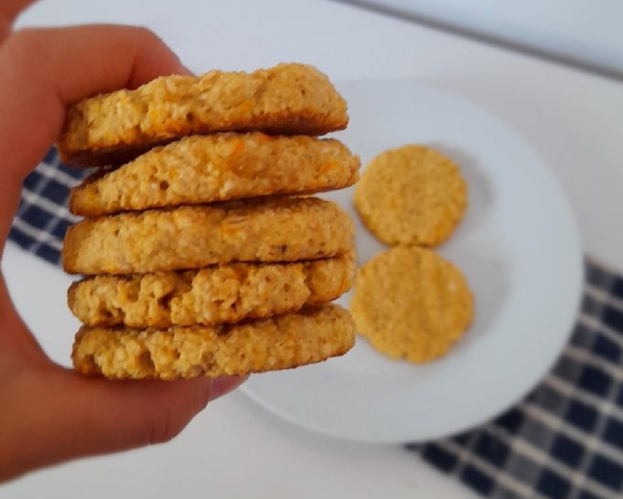 Galletitas saludables de harina de maíz, avena, y naranja.