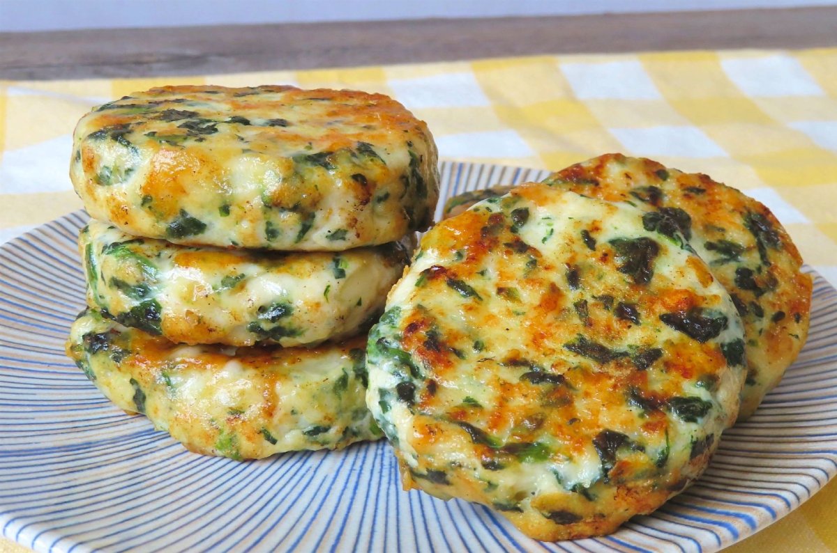 Hamburguesas de pollo y espinaca