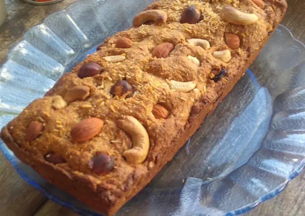 Budín integral de coco, banana y avena (sin azúcar)