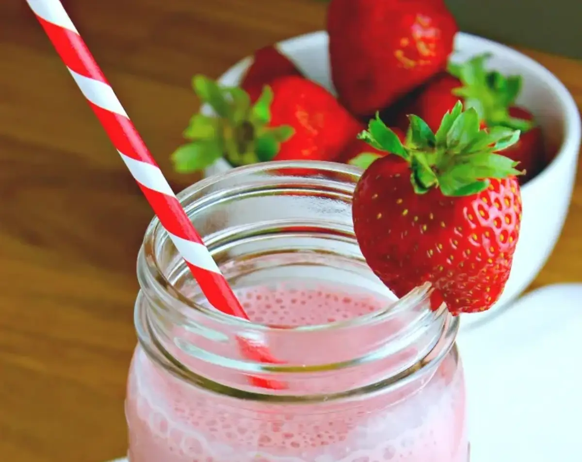 Batido de fresas con avena