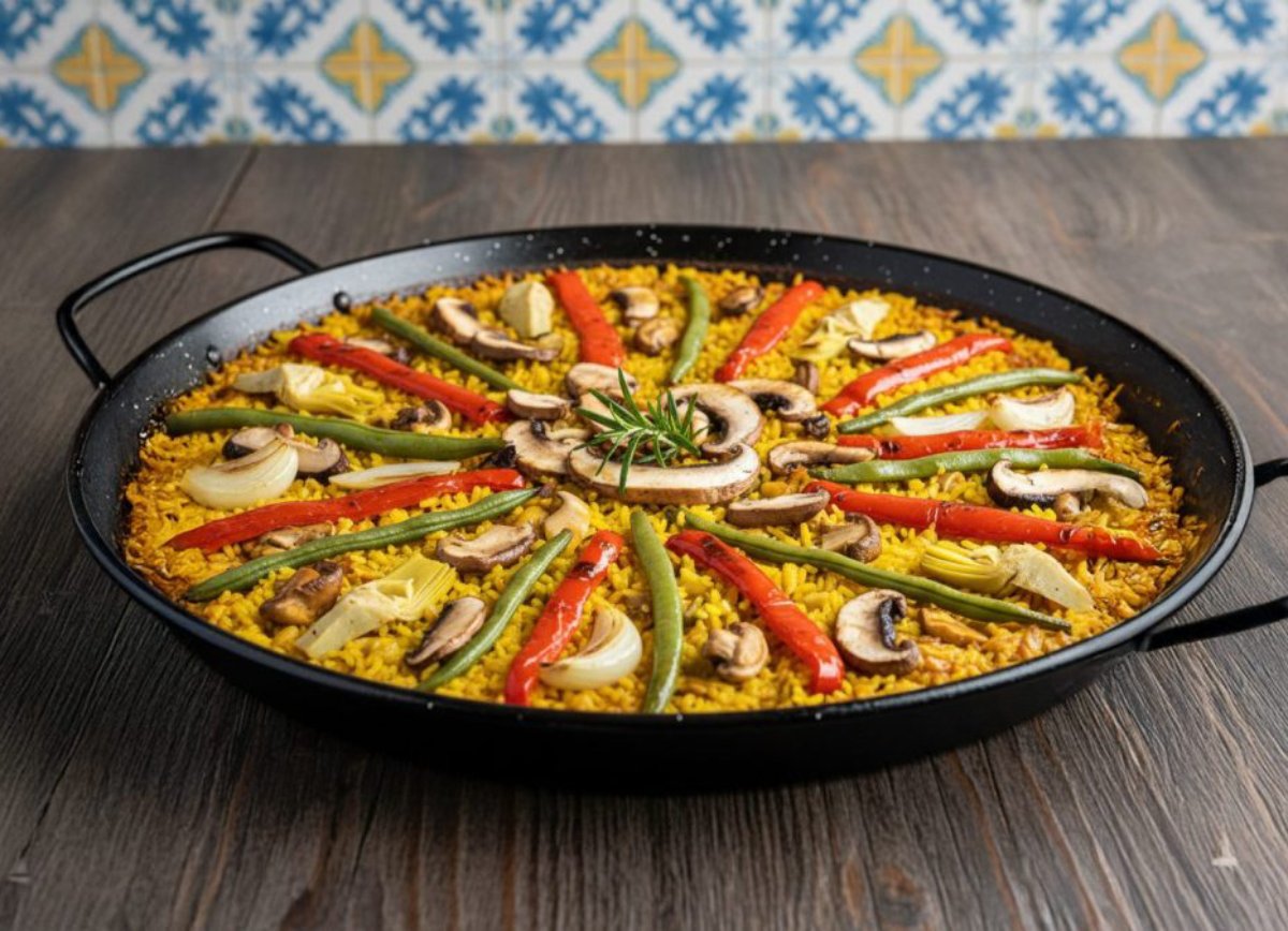 paella de verduras alcanza para 4 a 6 personas. receta-paella-de-verduras-barcelona-1080x675