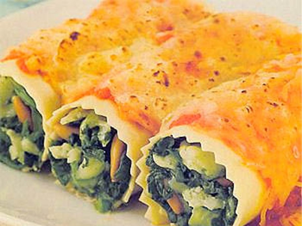 Canelones de zanahoria rellenos de pollo y verdura